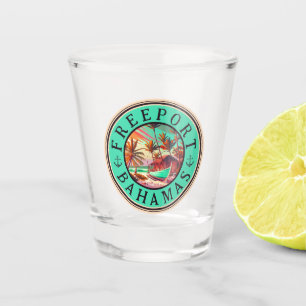 Freeport Bahamas Sunset Travel Souvenir 1950s Schnapsglas