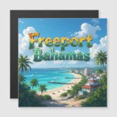Freeport Bahamas Träumen Magnetkarte (Vorne/Hinten)