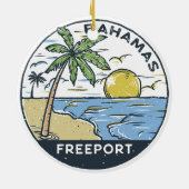 Freeport Bahamas Vintag Keramik Ornament (Hinten)