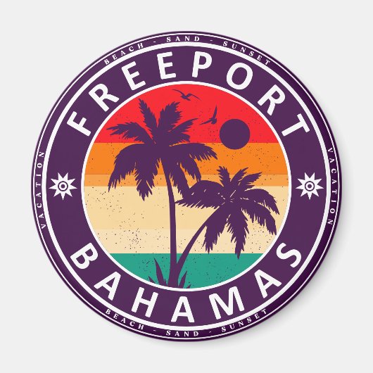 Freeport Bahamas Vintag Souvenirs 80er Magnet (Vorne)