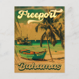 Freeport Bahamas Vintag Souvenirs 80er Postkarte