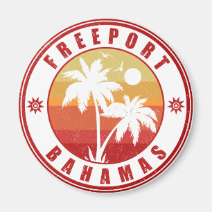 Freeport Bahamas Vintage Palmen 80er Souvenirs Magnet