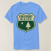 Freeport Maine Retro Pine Tree Shield Tan T-Shirt (Design vorne)