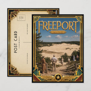 Freeport Maine Vintage Art Deco Golden Age Postkarte