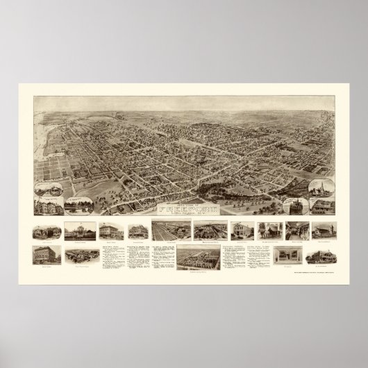 Freeport, NY Panoramic Map - 1909 Poster (Vorne)