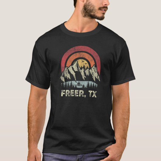 Freer Texas Mountain Sunset Sunrise Kayaking   T-Shirt (Vorderseite)