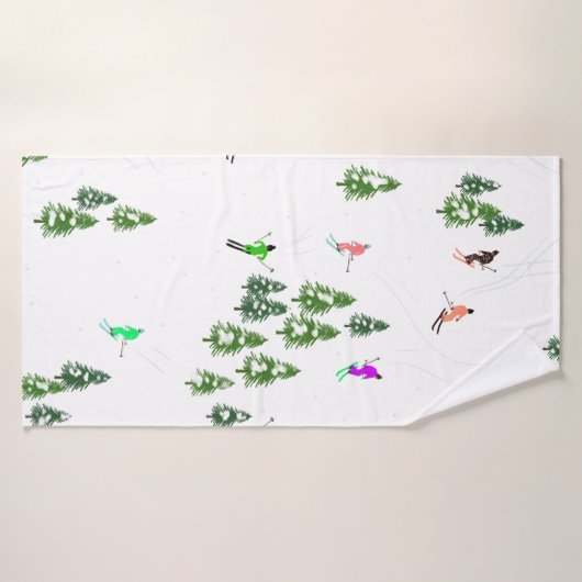 Freeride Alpine Skiern Skifahren Party Badehandtuch (Badehandtuch)