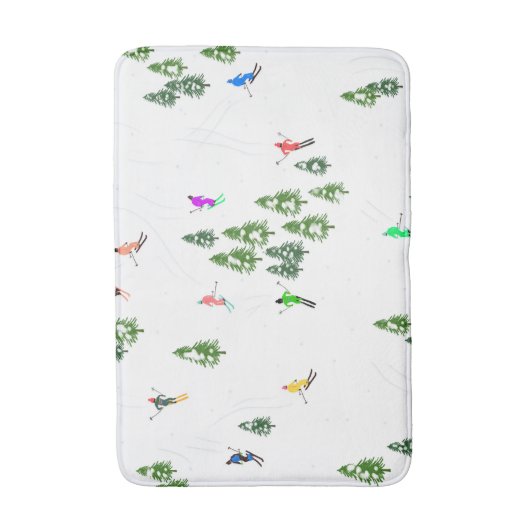 Freeride Alpine Skiern Skifahren Party Badematte (Vorderseite Vertikal)