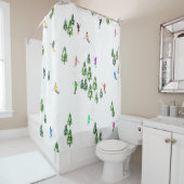 Freeride Alpine Skiern Skifahren Party Duschvorhang (Beispiel)