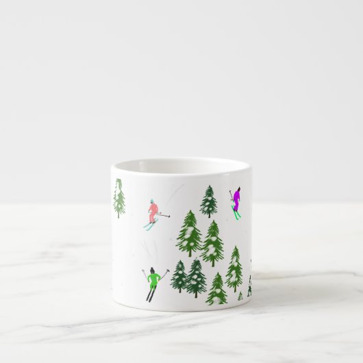 Freeride Alpine Skiern Skifahren Party Espressotasse (Vorderseite)