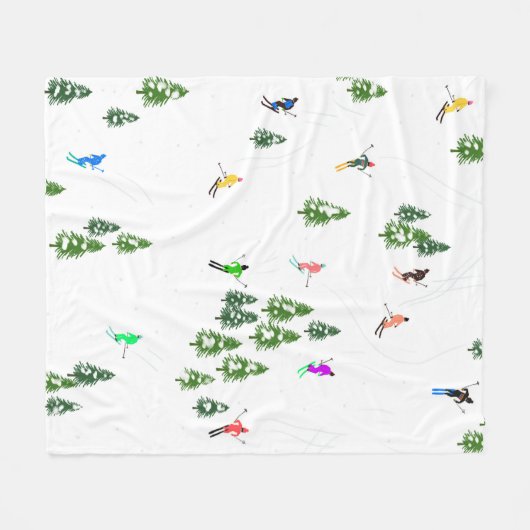 Freeride Alpine Skiern Skifahren Party Fleecedecke (Vorderseite (Horizontal))