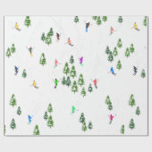 Freeride Alpine Skiern Skifahren Party Geschenkpapier (Flach)