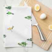 Freeride Alpine Skiern Skifahren Party Geschirrtuch (Viertel Falte)