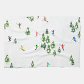 Freeride Alpine Skiern Skifahren Party Geschirrtuch (Horizontal)