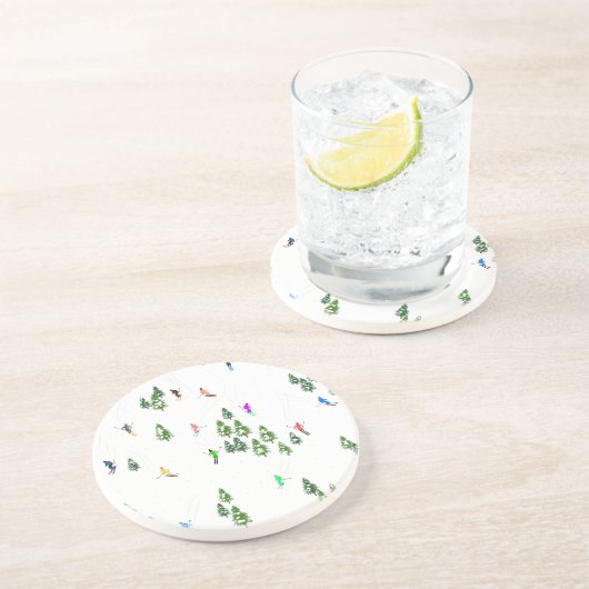 Freeride Alpine Skiern Skifahren Party Getränkeuntersetzer (Seite)