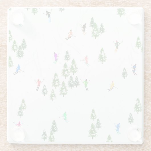 Freeride Alpine Skiern Skifahren Party Glasuntersetzer (Rückseite)