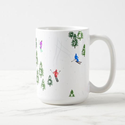 Freeride Alpine Skiern Skifahren Party Kaffeetasse (Rechts)