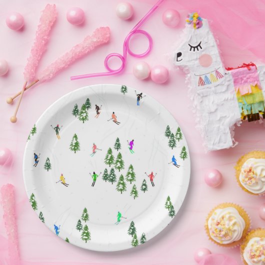 Freeride Alpine Skiern Skifahren Party Pappteller (Party)