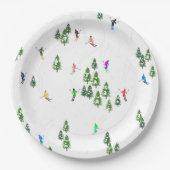 Freeride Alpine Skiern Skifahren Party Pappteller (Vorderseite)