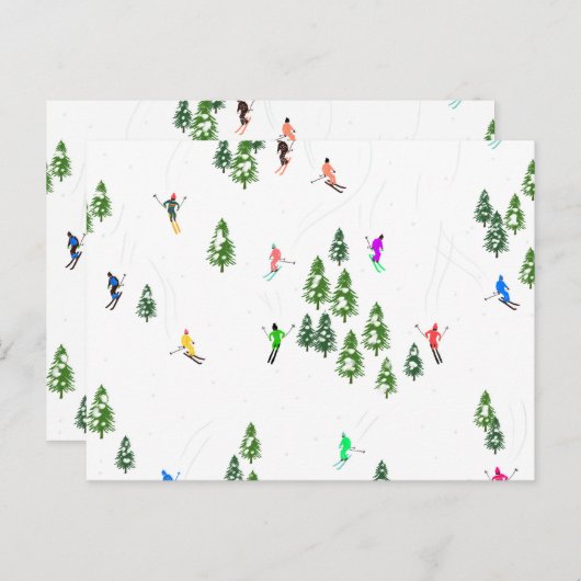 Freeride Alpine Skiern Skifahren Party Postkarte (Vorne/Hinten)