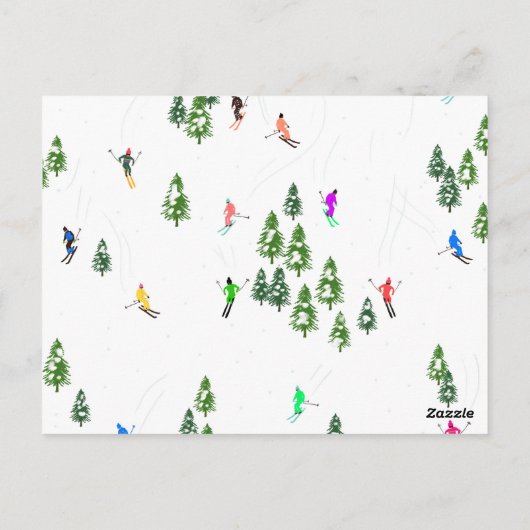 Freeride Alpine Skiern Skifahren Party Postkarte (Rückseite)