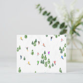 Freeride Alpine Skiern Skifahren Party Postkarte (Stehend Vorderseite)