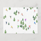 Freeride Alpine Skiern Skifahren Party Postkarte (Vorderseite)