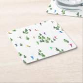 Freeride Alpine Skiern Skifahren Party Rechteckiger Pappuntersetzer (angewinkelt)