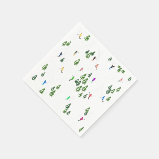 Freeride Alpine Skiern Skifahren Party Serviette (Ecke)