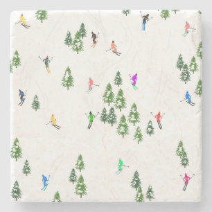 Freeride Alpine Skiern Skifahren Party Steinuntersetzer