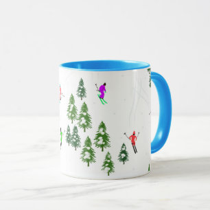 Freeride Alpine Skiern Skifahren Party Tasse