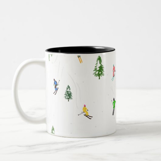 Freeride Alpine Skiern Skifahren Party Zweifarbige Tasse (Links)