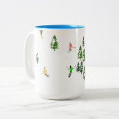 Freeride Alpine Skiern Skifahren Party Zweifarbige Tasse (Vorderseite Links)