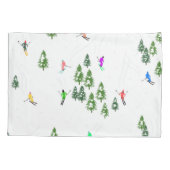 Freeride Alpine Skiers Skiing Illustration Party   Kissenbezug (Rückseite)