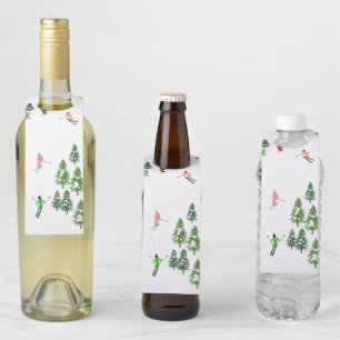 Freeride Alpine Skifahrer Skifahren Skifahren Skis Flaschenanhänger