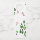 Freeride Alpine Skifahrer Skifahren Skifahren Skis Flaschenanhänger (Vorderseite)