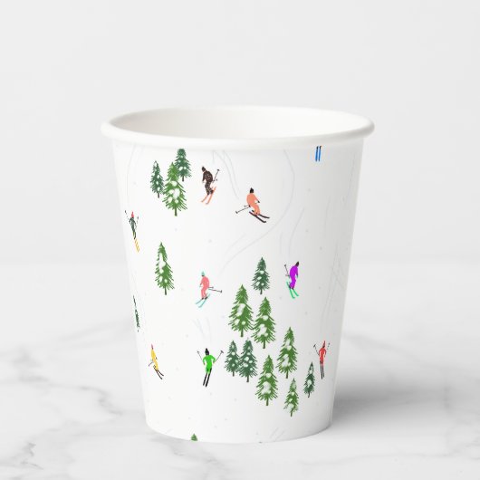 Freeride Alpine Skifahrer Skifahren Skifahren Skis Pappbecher (Vorderseite)