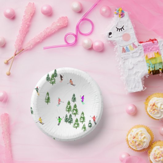 Freeride Alpine Skifahrer Skifahren Skifahren Skis Pappteller (Party)