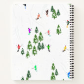 Freeride Alpine Skifahrer Skipass Lustration Ski Notizblock (Rückseite)