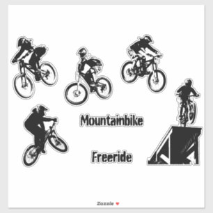Freeride Mountain Bike Silhouette of Mountainbiker Aufkleber