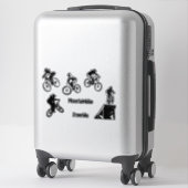 Freeride Mountain Bike Silhouette of Mountainbiker Aufkleber (Koffer)