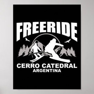 Freeride Skiing Cerro Catedral Argentinien Poster