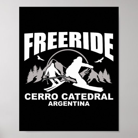Freeride Skiing Cerro Catedral Argentinien Poster (Vorne)
