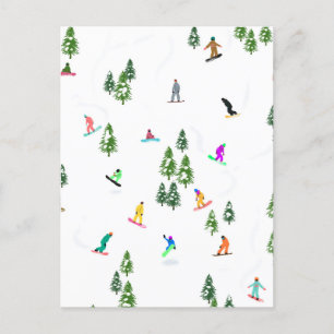 Freeride Snowboard Snowboarder Snowboarder Postkarte