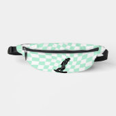 Freeride Snowboarder Cartoon Checkered Bauchtasche (Vorderseite)
