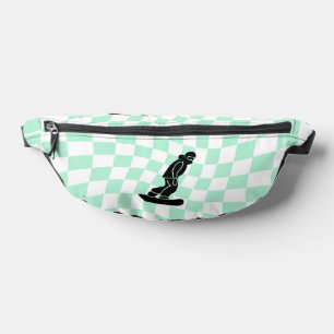 Freeride Snowboarder Cartoon Checkered Bauchtasche
