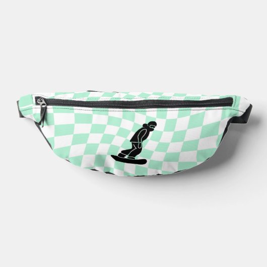 Freeride Snowboarder Cartoon Checkered Bauchtasche (Ablage )