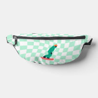 Freeride Snowboarder Cartoon Checkered