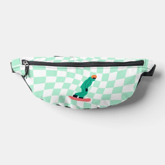 Freeride Snowboarder Cartoon Checkered Bauchtasche (Ablage )
