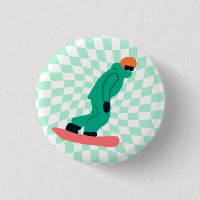 Freeride Snowboarder in grünem Anzug Checkered